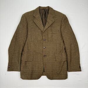 Vintage Heritage Tweed Blazer Donegal Mist Handwoven Wool Blend Houndstooth 40R